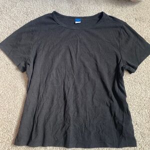 Black Ribbed T Shirt